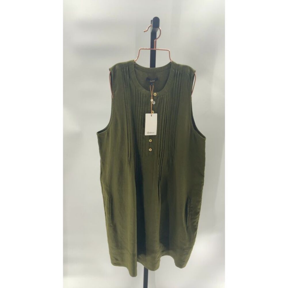 Quince Olive Green Sleeveless Dress